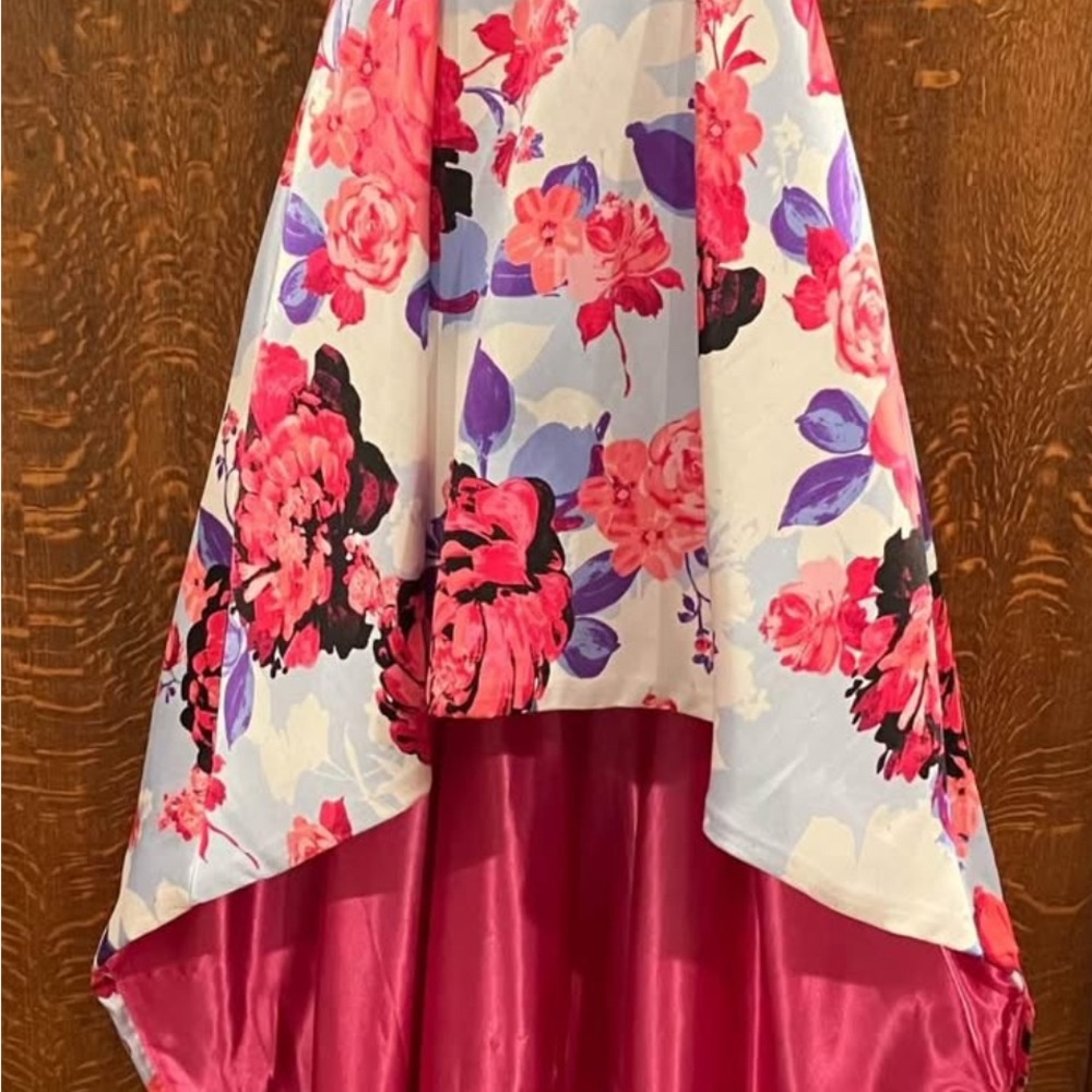 B Darlin Pink and Purple High-Low Cocktail Skirt - Picture 2 of 5